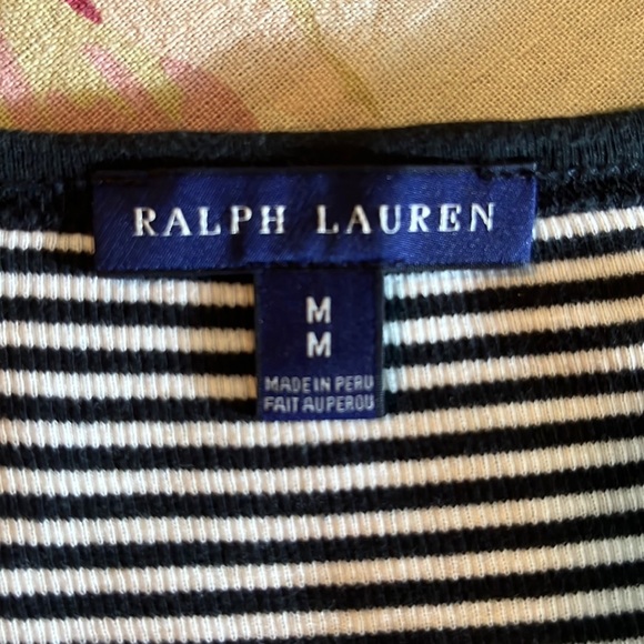 RALPH LAUREN Size Medium Tanktop Dress 100% Pima Cotton Thin Stripe Preppy Chic - Picture 11 of 16